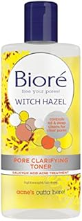 Bioré Witch Hazel Pore Clarifying Toner, with 2% Salicylic Acid for Acne Clearing and Balanced Skin Purification, 8 Ounce (HSA/FSA Approved)