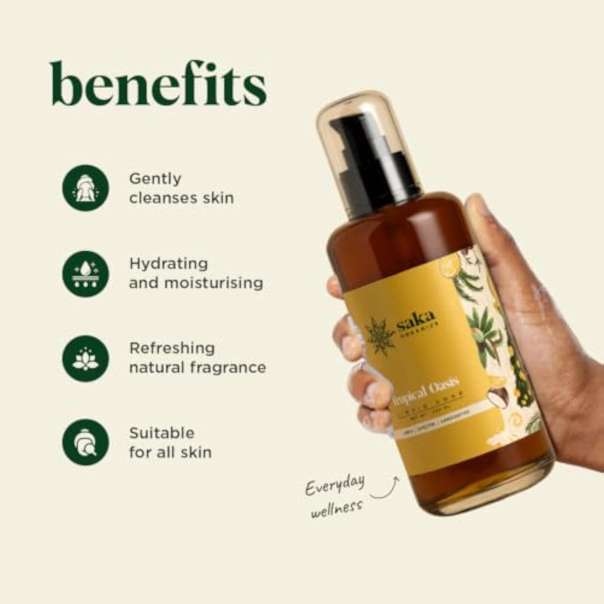 Tropical Oasis Body Wash, Chemical-Free Cleanse