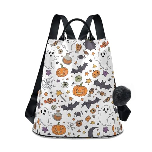 Mochila de Halloween Doodle para mujer antirrobo que protege tus pertenencias al viajar