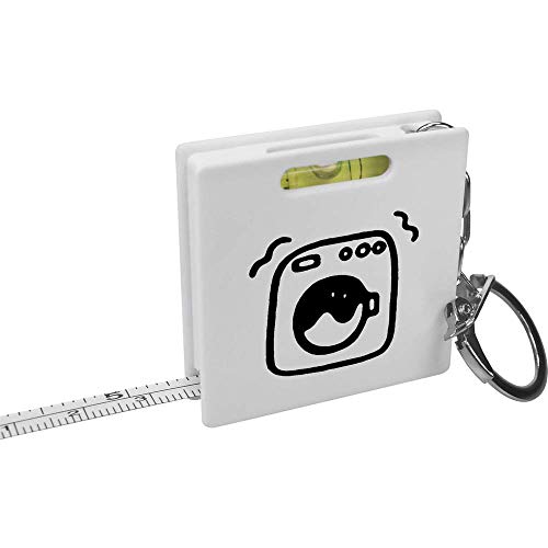 Azeeda 'Washing Machine' Keyring Tape Measure/Spirit Level Tool (KM00010196)