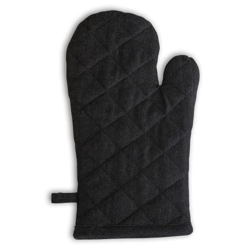 Image of 2 Oven Mitts and 2 Pot Holders Set-Cotton Heat Resistant Pot Stand and Kitchen Gloves-Heat Proof-Free Size-Combo Set (Blue and Black)
