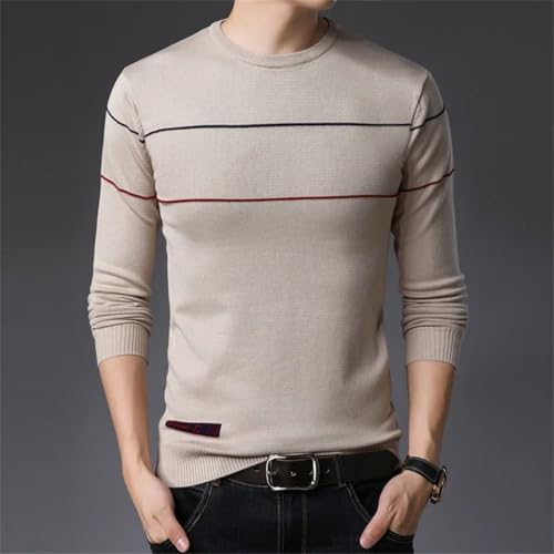 Men Pullovers Knitted Striped Slim Sweaters4