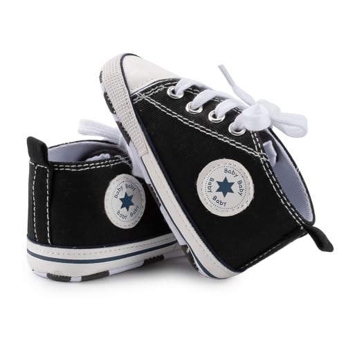 KIDSUN Tutoo Unisex Baby Boys Girls High Top Sneaker Soft Anti-Slip Sole Newborn Infant First Walkers Canvas Shoes2