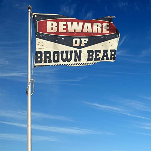 Bandera de porche Beware of Brown Bear Flag de 152x244 cm un regalo original de decoración para patio 4