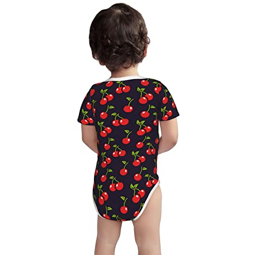 Rode Zomer Cherry Pasgeboren Baby Korte Mouw Leuke Romper Bodysuit Zomer Outfit Kleding - Afbeelding 8