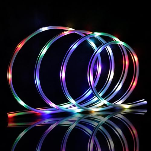 2in1 USB Type C Cable, LED Light up USB A to Type C Charger Cord with 17 Lighting Modes Color Changing Lights with Switch Control RGB Strip for Samsung Galaxy S20/S10/S9, LG V40 and More (6FT)