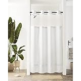 River Dream Stall Shower Curtain with Snap in Liner,No Hooks Needed Shower Curtain for Bathroom,Hote