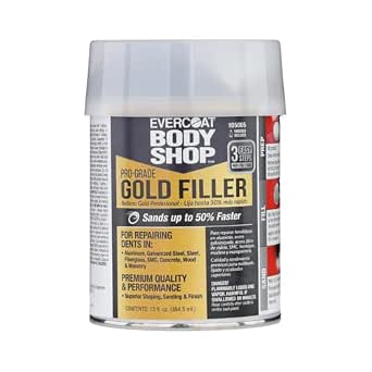 Evercoat Body Shop Pro-Grade Gold Filler, 13 Fl Oz, Sands up to 50% Faster, Multi-Surface Repair with Easy Mix Hardener