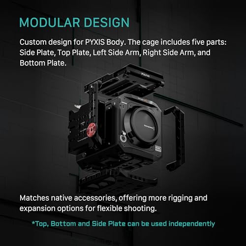 Image of Tilta Camera Cage Pro Kit V-Mount Compatible with Blackmagic Pyxis 6K /12K| Full Cage, Top Handle, V-Mount Battery Plate, Side Plate, Bottom Plate, Universal 15mm Baseplate w /Rods, and Mini Tool