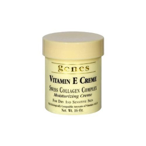 GENES Vitamin E Swiss Collagen Creme - 16 oz (2 PACK - Total 32 oz) by Genes