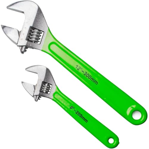 Jogo de Chave Inglesa Ajustável 8 e 12 Polegadas 2 Peças Aço Inoxidável