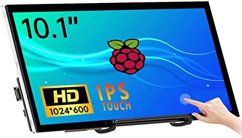 HAMTYSAN 10.1'' Raspberry Pi Screen Touchscreen Monitor 1024×600 HDMI Computer Monitor FHD IPS LCD Laptop Monitor for Raspberry Pi 4/3/2/Zero/B/B+ Jetson Nano Win11/10/8/7, Driver Free