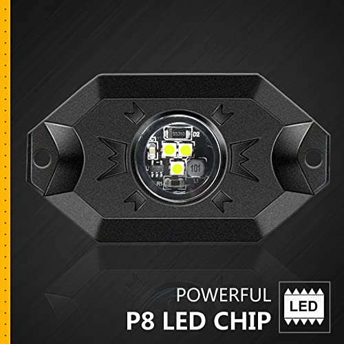 Hovano Led Rock Lights White 20Pods 6000K Waterproof Led Neon Underglow Light For Truck Car Atv Utv Suv Off Road Boat High Power Under Body Glow Trail Rig Lamp (White) #TOP1