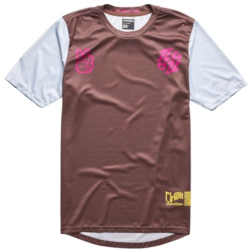 Troy Lee Designs Short Sleeve Flowline Adult Mountain Bike Jersey, Flipped Chocolate, Large
