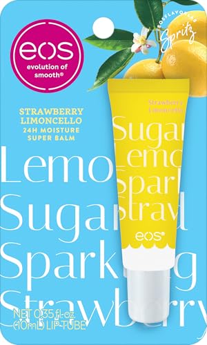 eos Limited Edition 24H Moisture Super Balm Strawberry Limoncello - Hydrating Moisturizing Lip Treatment For Dry Lips Shea Butter Cruelty-Free 0.35 fl oz