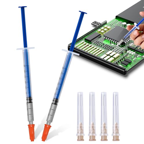 Pintura Conductora de Electricidad, Pintura Conductiva Plata,Conductive Silver Paste, Reparación de Productos Electrónicos Como Placas de Circuitos Controles Remotos Teclados, 0.3ml*2