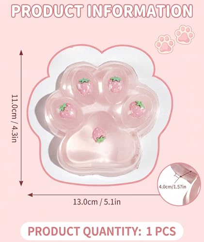 Image of Taba Squishy Cat Paw, Taba Squishy, Fidget Toy and Sensory Play, Taba Squishy Paw, Soft Squeeze Ball for Management and Aid, Fufu Squishy Cat Paw, Large Strawberry Cat Paw Squishy Toy 1 Piece