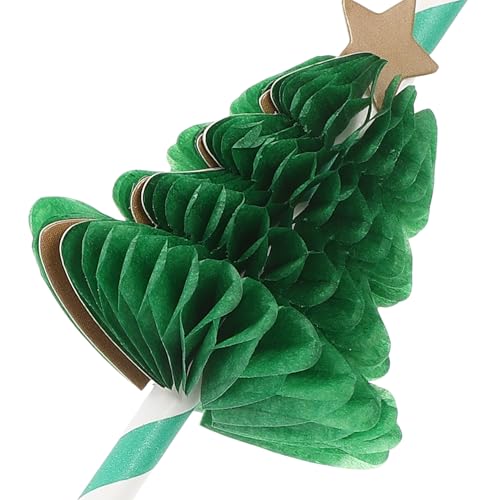 Pitillos de papel decorativos verdes Luxshiny 10 unidades miniatura 5