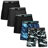 ASTEORRA Boxershorts Herren Sport Unterhosen Männer Sportunterwäsche Herren Boxershorts Schnelltrocknende Atmungsaktiv 5er Pack Schwarz/Grau/Aufdruck XL