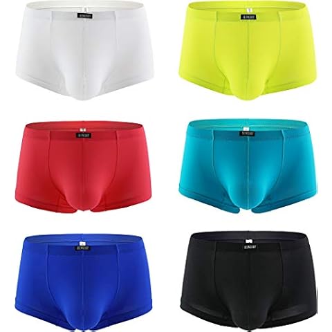 IKINGSKY Men's Bluge Boxer Briefs U-Hance Pouch Mens Stretch Underwear (Medium, 6 Pack) Cover