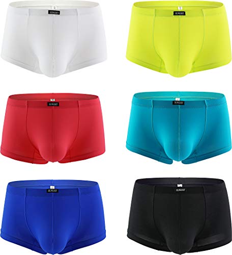 IKINGSKY Men's Bluge Boxer Briefs U-Hance Pouch Mens Stretch Underwear (Large, 6 Pack)