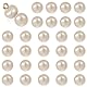 ZEYIYER 30 Stück Perlenknöpfe für Kleidung, 10 mm Beige Perlenknöpfe zum Nähen, Dekorative Runde Perlenknöpfe mit Schaft für Kleider, Hemden, DIY Bastelarbeiten (2,3 mm Loch)