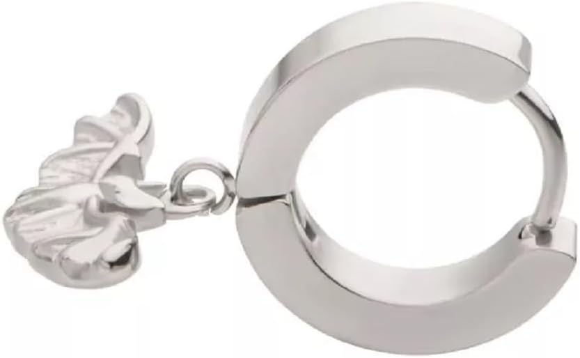 316L Stainless Steel Bat Dangling Huggie Hoop Earrings, Sold as a Pair - Image 4