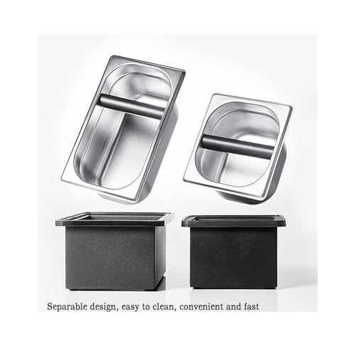 Coffee Knock Box, Espresso Knock Box Coffee Bin Barista Accessories Coffee Machine Accessories, Stainless Steel Small Coffee Knock Box Container with Silicone Knock Bar and Non Slip Base by HUOTGRETOR - Used condition - Image 3