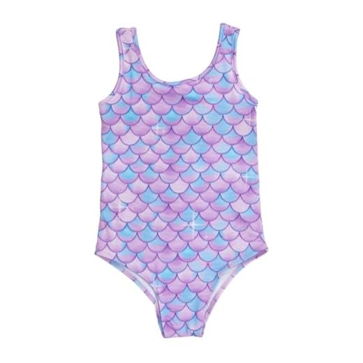 Maio Menina Natação Praia Piscina Infantil Juvenil Com Forro (BR, Numérico, 12, Padrão, Sereia Skin F118)