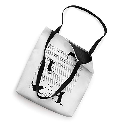 Bolso tote con diseño de gatito lindo tocando una nota musical y una clave de sol miniatura 2