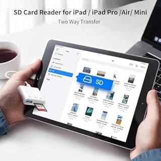 Lecteur de Carte SD pour iPhone iPad, Lecteur de Carte SD/Micro SD avec Port USB, Lightning Adaptateur de Carte Mémoire SD/TF, Adaptateur de Carte pour iPhone 14/13/12/11, Plug and Play