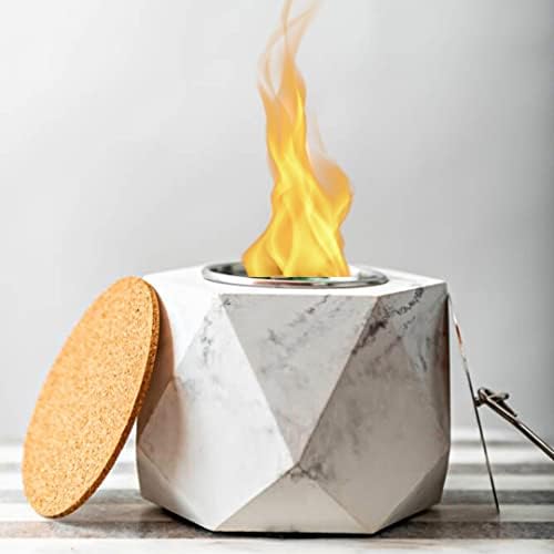 Kate's Home Portable Tabletop Fire Pit | Concrete Bowl Fireplace for Outside and Inside Rubbing Alcohol Mini Solo Bonfire Burning Pot Personal Smores Maker Stone Decor Patio, Balcony (fb101)