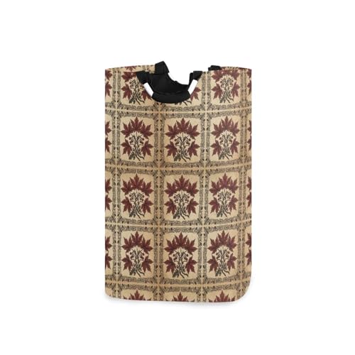 William Morris Canada - Cestas de lavandería con patrón de hoja de arce rojo, cestas plegables e impermeables con asa resistente, cesta esencial para armario