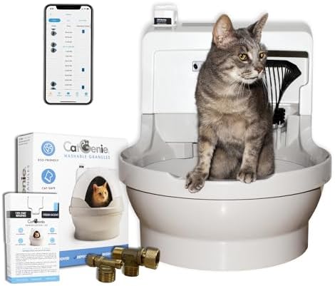 CatGenie A.I. Self-Cleaning, Fully-Flushing, Automatic Cat Litter...