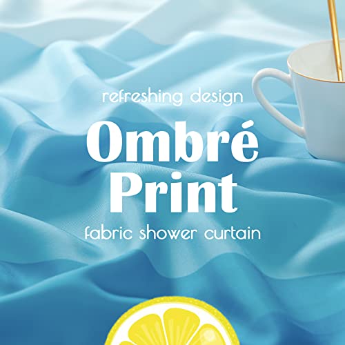 Lazzzy Fabric Shower Curtain With Hooks Bathroom Ombre Blue Shower Curtain Sets Abstract Ocean Shower Curtain Waterproof Modern Spring Fall Autumn Shower Curtain Blue And White 70X72 Inches 1 Panel #TOP2