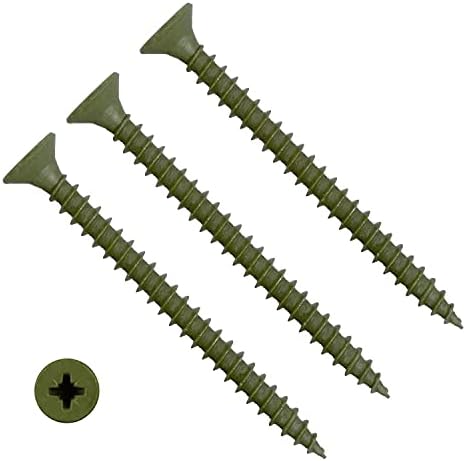 TERF® Decking Screws 4.0 X 30mm Pozi Drive Flat Countersunk Head Green Finish Anti Corrosion Screws 4.0 X 30mm For Decking Fence Floorboard Hard And Softwood - Pack of 100