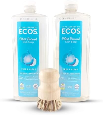 Amazon.com: ECOS Hypoallergenic Dish Soap, Free & Clear, 25 Fl Oz (Pack ...