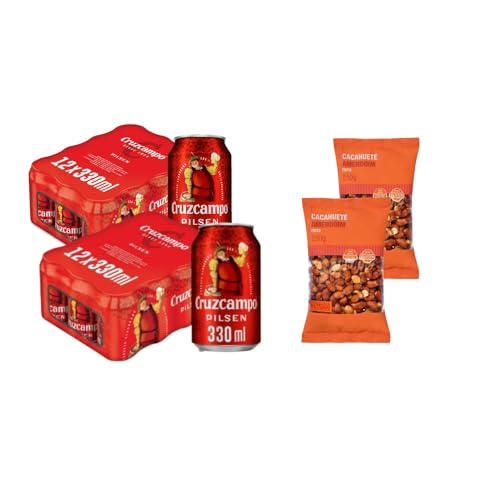 UBOON - Cerveza Lager Pack Lata, 24 x 33cl Pilsen 4,8% Vol de alcohol + ¡Incluye Dos Cacahuete frito mezcla Mercadona de Regalo