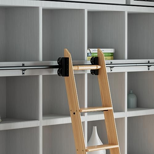 Topson 8Ft Rolling Library Ladder Hardware Kit,Library Ladders With Wheels,Multi-Use For Loft Stairs/Bookshelf,Black Rust-Proof Track thumb #3