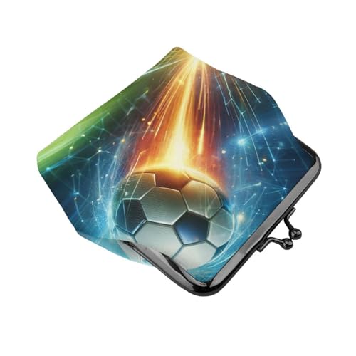Pu Leather Buckle Coin Purse Dynamic-Soccer-Moment Girls Kiss-Lock Change Purse Wallets3