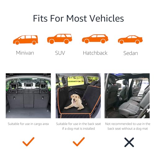 Amazon Basics Adjustable Dog Car Barrier for Vehicles, 59.72 x 5.20 x 16.46 in, Black