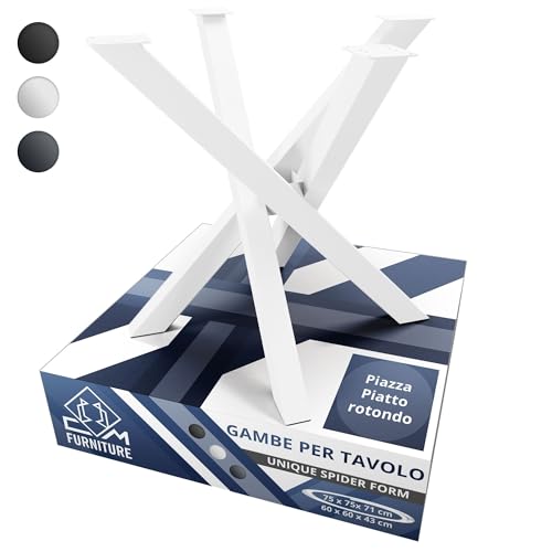 CM Furniture Patas para Mesa Cristal Madera Bianco Base Araña para Redondas Cuadradas Spider Tipo Forma X Cruzadas Estrellam Carga Pesada - para Mesa de Comedor Escritorio Conferencias A: 71 cm DIY