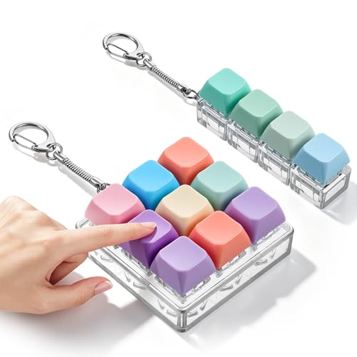2Pcs Keyboard Fidget Toy, Keyboard Fidget Keychain, Sensory Fun Toys