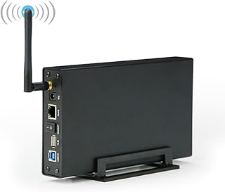 Remingtape Carcasa Portátil para HDD SSD de 3,5 Pulgadas, USB 3,0, RJ45, Ethernet, NAS, Servidor de Transmisión en Red, Almacenamiento para Estuche, Enchufe UE