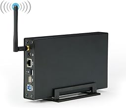 JOFUUM Tragbares Gehäuse für 8,9 cm (3,5 ) HDD, USB 3.0, RJ45, Ethernet, NAS, Netzwerk-Server, Speicher für Etui, EU-Stecker