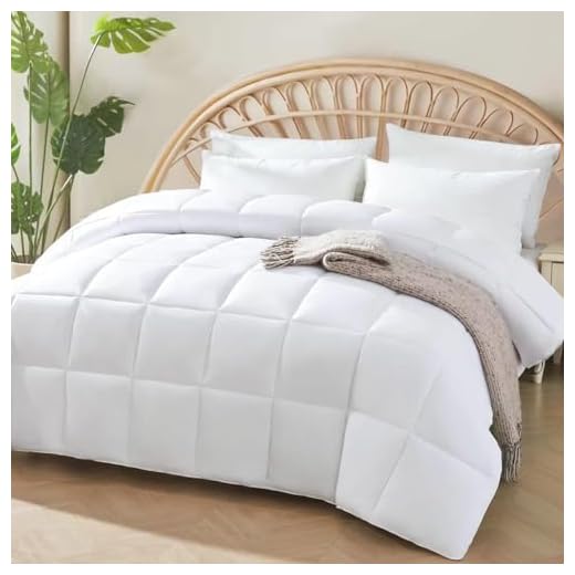 100% Viscose from Cooling Bamboo Comforter for Hot Sleepers- Breathable Silky Soft Bamboo Duvet Insert Queen Size-with 8 Corner Tabs- All Season Comforter (88x88 Inches, White)