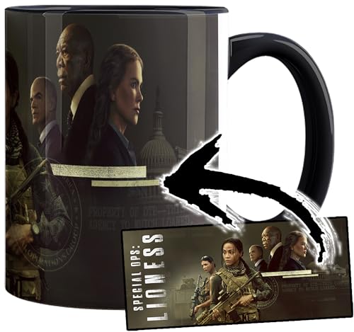 Imagen de MasTazas Lioness Zoe Saldaña Nicole Kidman Taza Interior y Asa Negra Ceramica Mug