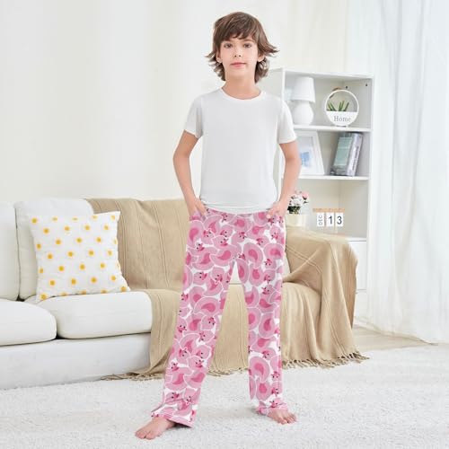 Boys' Pants Pink Rubber Duck Long Bottoms Jogger Pants Elastic Waist Trousers with Pockets S-XL3