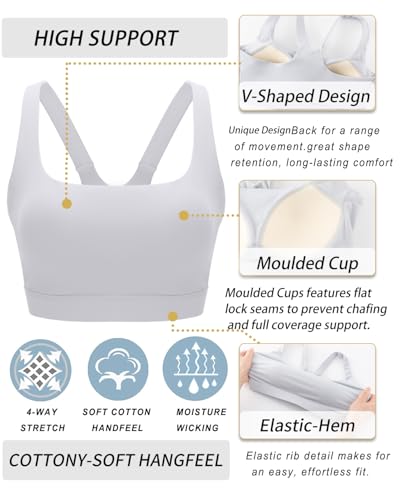 Image of RUNNING GIRL Sports Bra for Women, Molded Cup High Impact Sports Bras for Women with Sewn in Pads