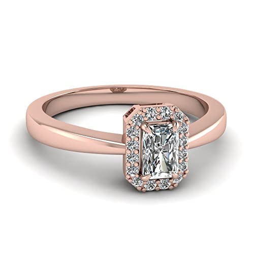 Bague Halo abordable en or rose pour célébrer vos fiançailles en toute légèreté